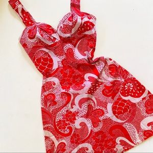 Lucy Love red pinup ruched bustier Dress